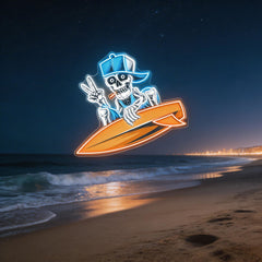 Ghost Ship Glow: Skull & Boat Neon Sign Light Artwork