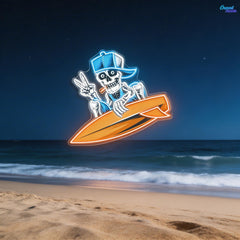 Ghost Ship Glow: Skull & Boat Neon Sign Light Artwork