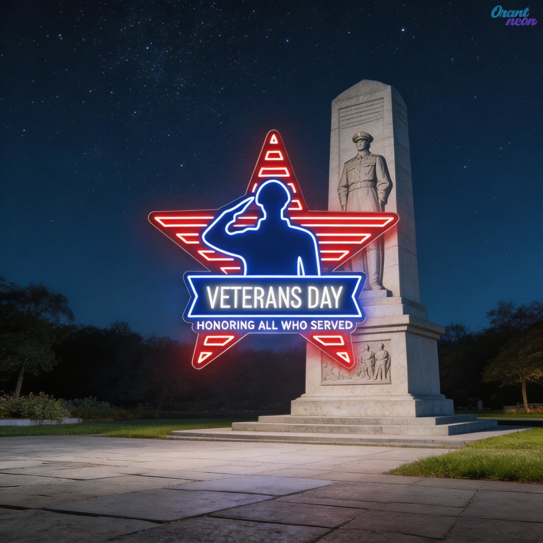Forever Grateful: Honoring Our Heroes Neon Sign Light Artwork