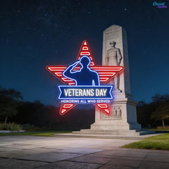 Forever Grateful: Honoring Our Heroes Neon Sign Light Artwork