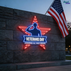 Forever Grateful: Honoring Our Heroes Neon Sign Light Artwork