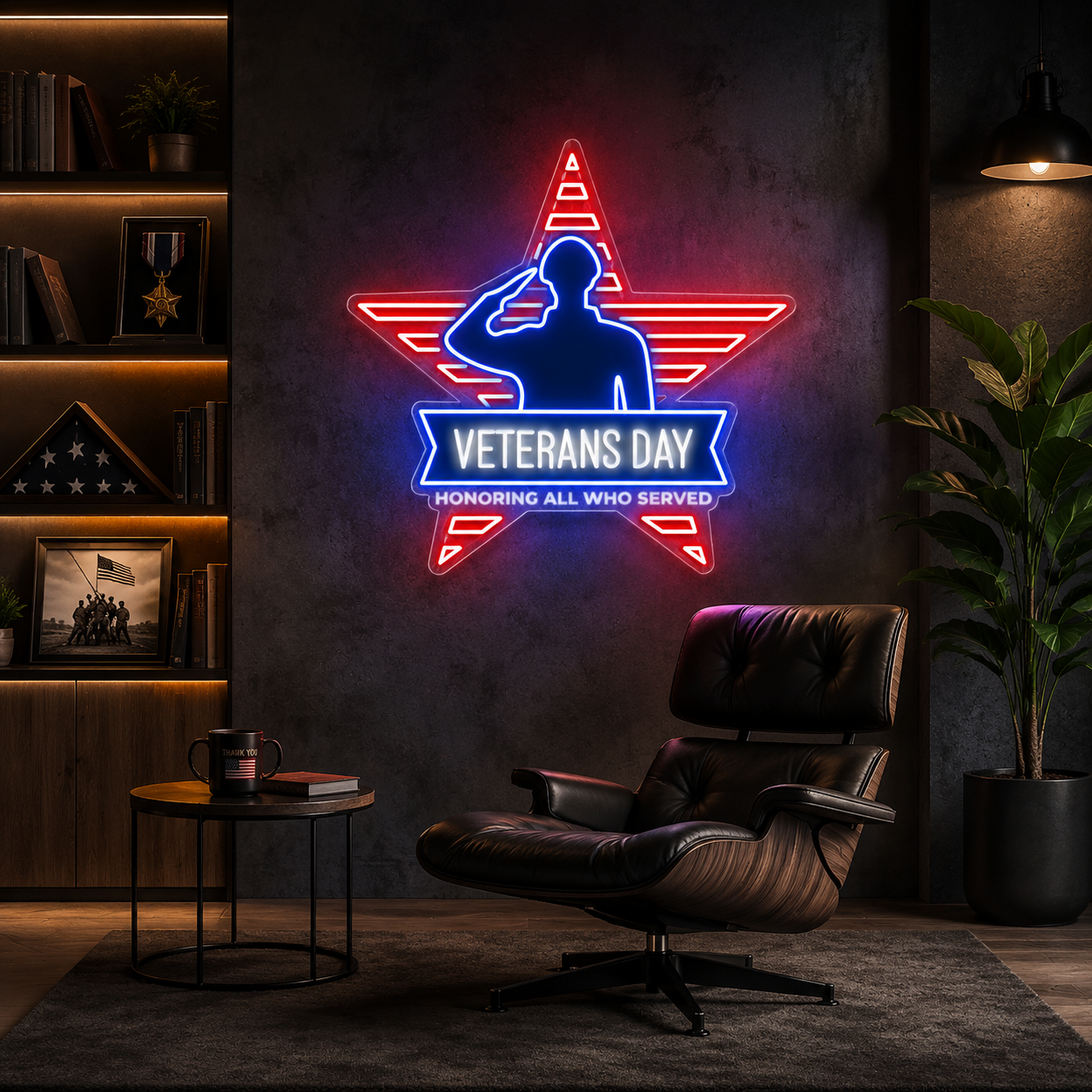 Forever Grateful: Honoring Our Heroes Neon Sign Light Artwork