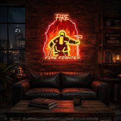 Service, Sacrifice, Strength: Veterans & Firefighters Neon Sign Light Artwork