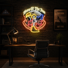 Guardians of Liberty: Boots, Gun, Eagle Neon Sign Light Artwork