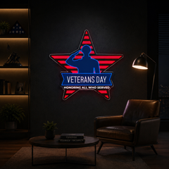 Forever Grateful: Honoring Our Heroes Neon Sign Light Artwork
