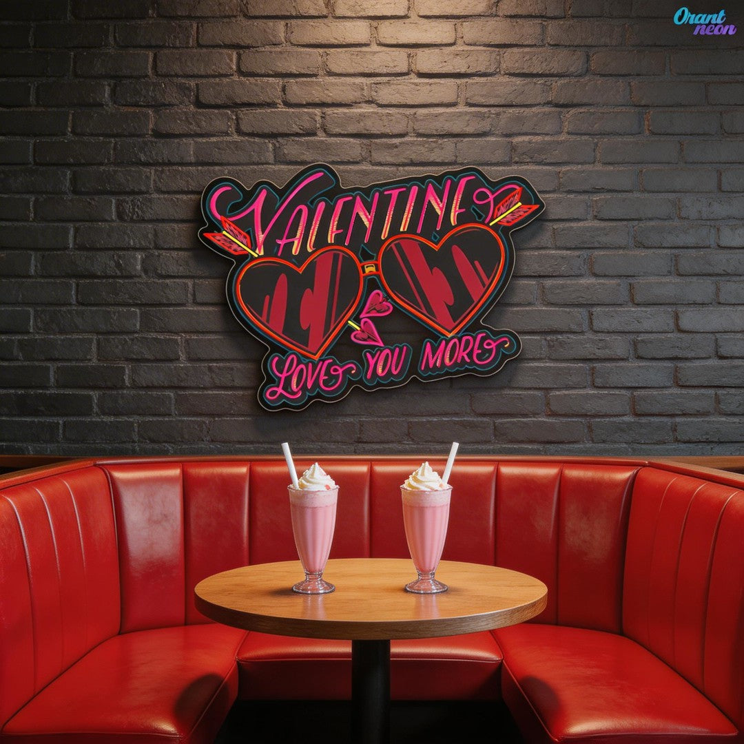 Through Glasses, Straight to the Heart Best Gift For Valentine Neon Sight Light Artwork