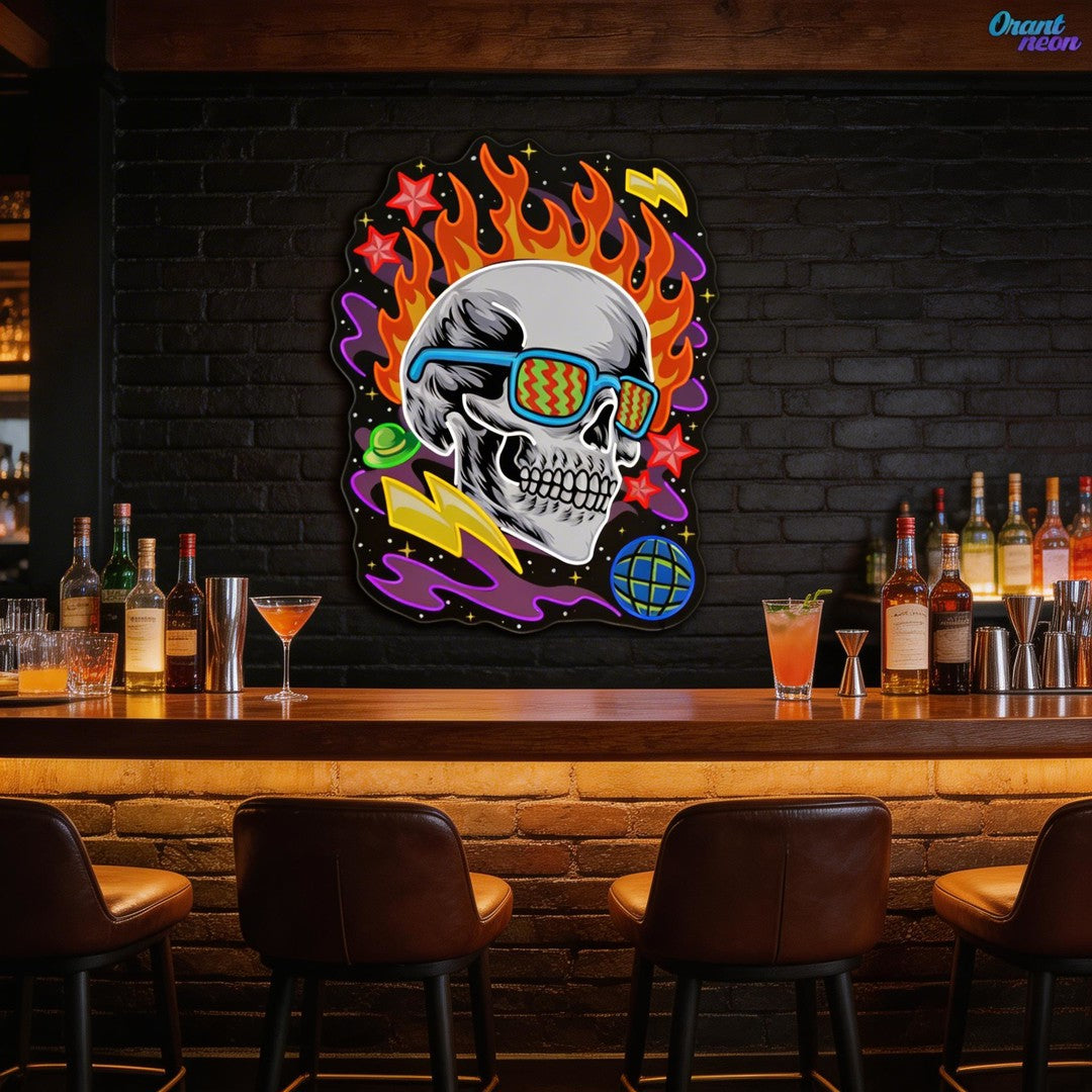 Neon Skull: A Vivid Glow of Rebellion Neon Sign Light Artwork