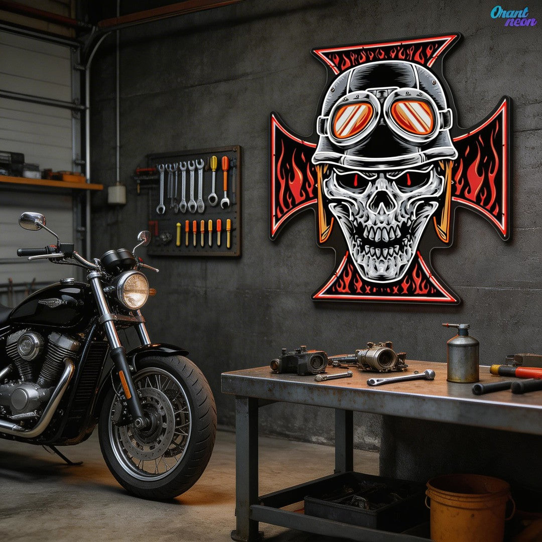 The Skull and the Ghosts of History Neon Sign Light Artwork