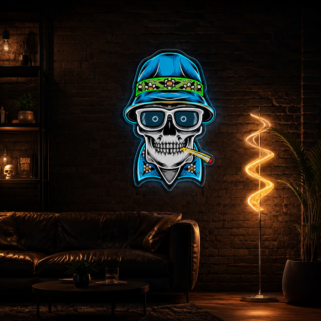 Hats, Bones & Smoke Rings Neon Sign Light Artwork