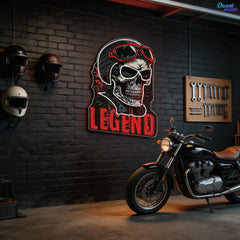 Rogue Rider: Neon Skull & Helm Neon Sign Light Artwork
