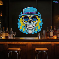 Death's Vacation: Skulls in Paradise Neon Sign Light Artwork