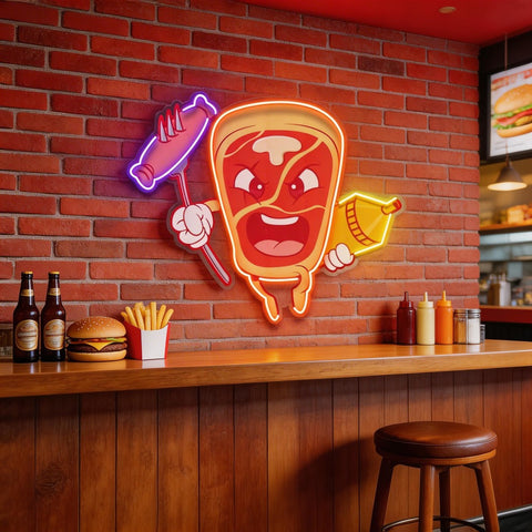 Bone Steak LED Neon Sign Light Pop Art