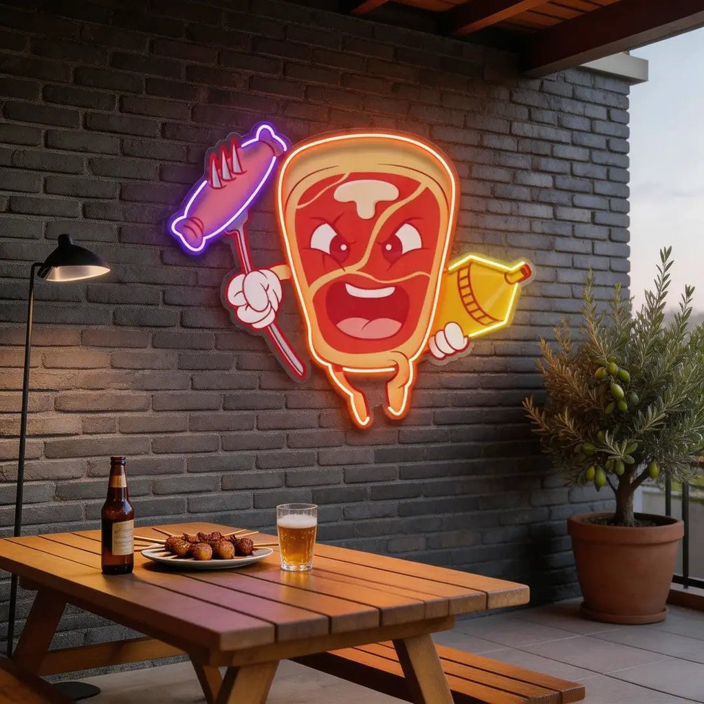 Bone Steak LED Neon Sign Light Pop Art