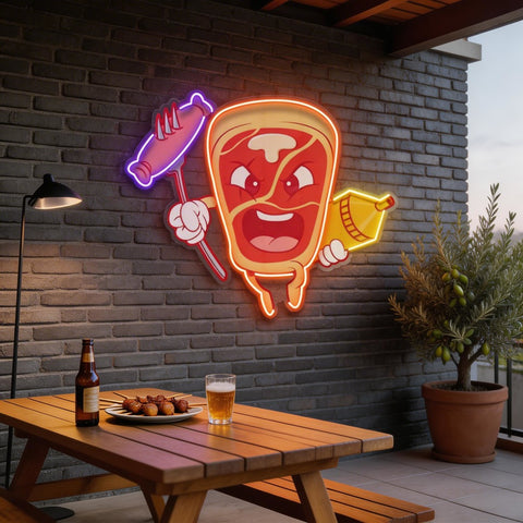 Bone Steak LED Neon Sign Light Pop Art