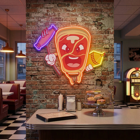 Bone Steak LED Neon Sign Light Pop Art