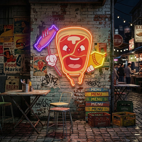 Bone Steak LED Neon Sign Light Pop Art
