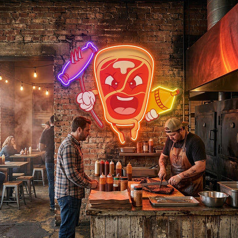 Bone Steak LED Neon Sign Light Pop Art