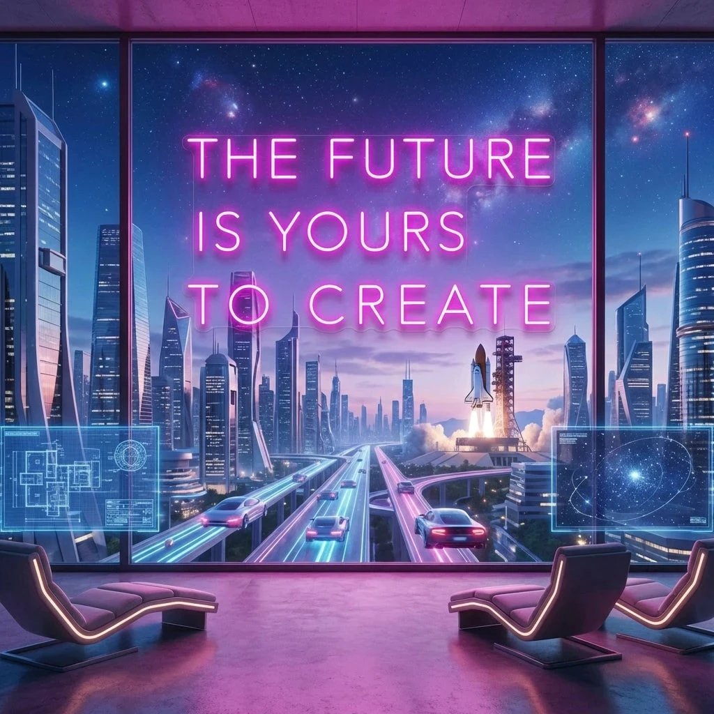 The Future Is Yours To Create Led Neon Sign Light