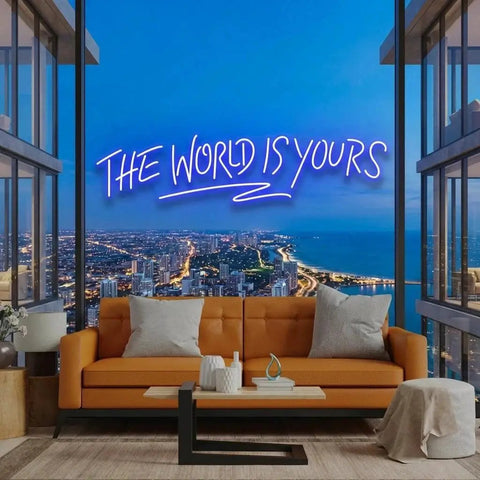 The World Is Yours Led Neon Sign Light - Upbeat Your Life