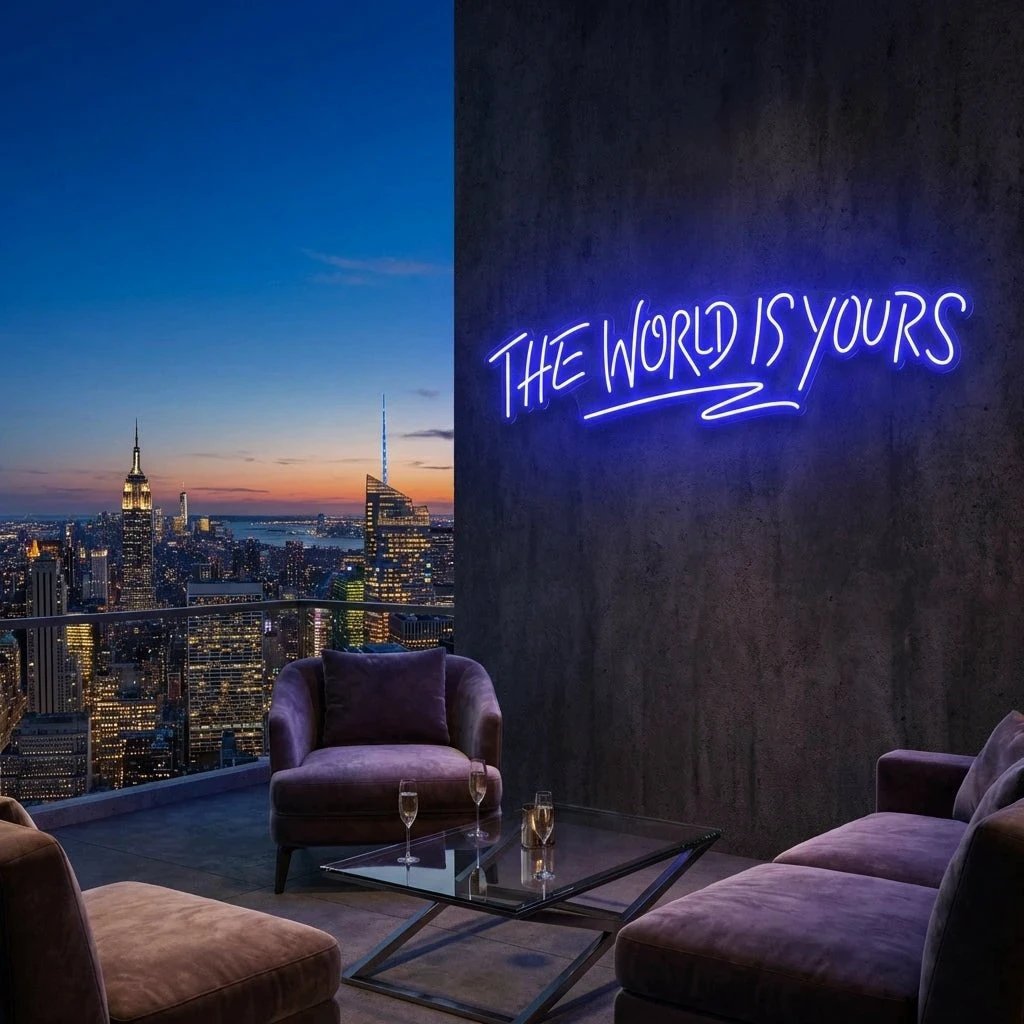 The World Is Yours Led Neon Sign Light - Upbeat Your Life