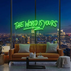 The World Is Yours Led Neon Sign Light - Upbeat Your Life