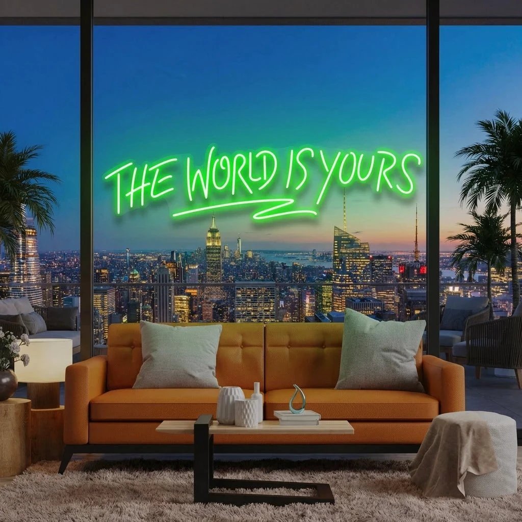 The World Is Yours Led Neon Sign Light - Upbeat Your Life