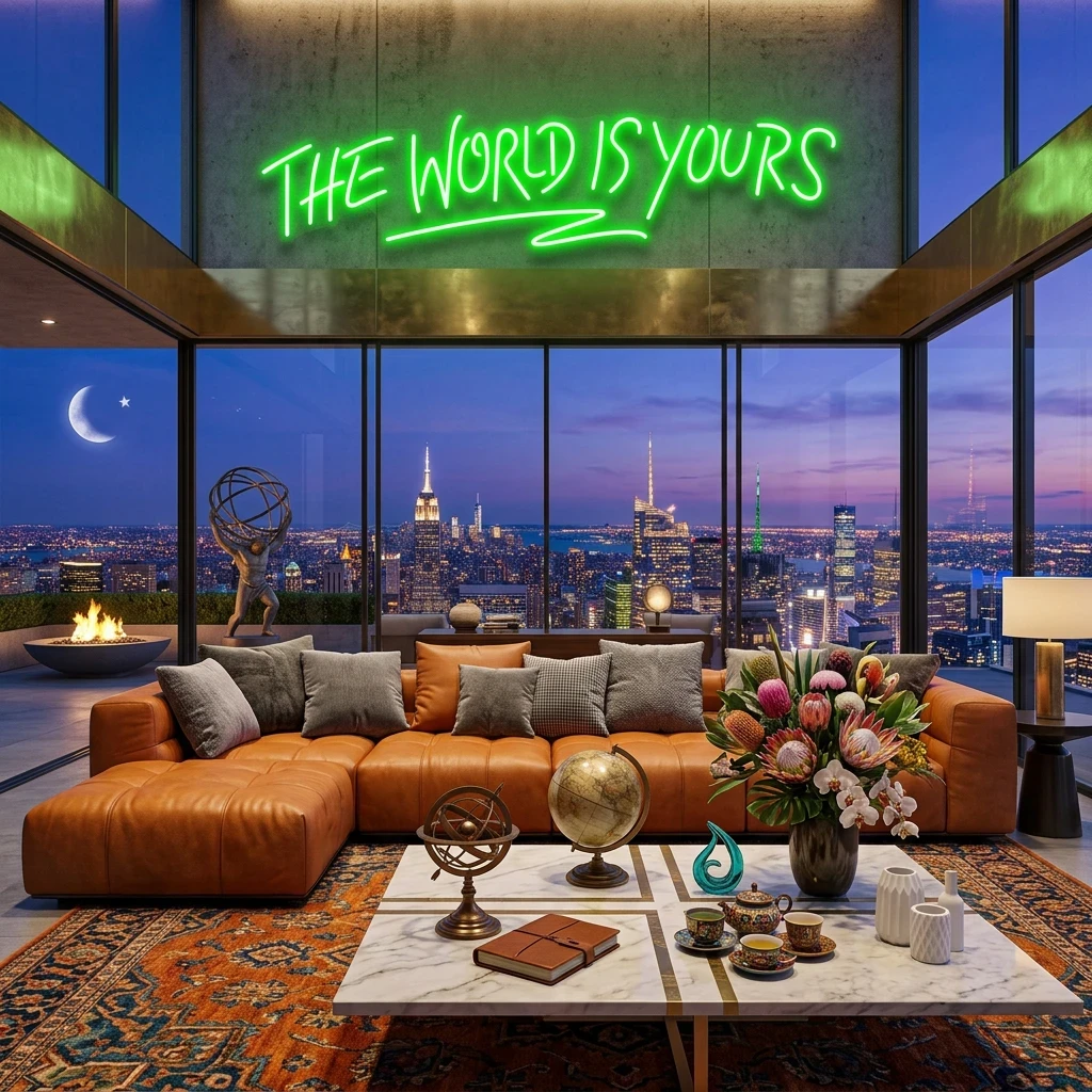 The World Is Yours Led Neon Sign Light - Upbeat Your Life