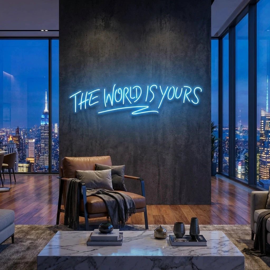 The World Is Yours Led Neon Sign Light - Upbeat Your Life