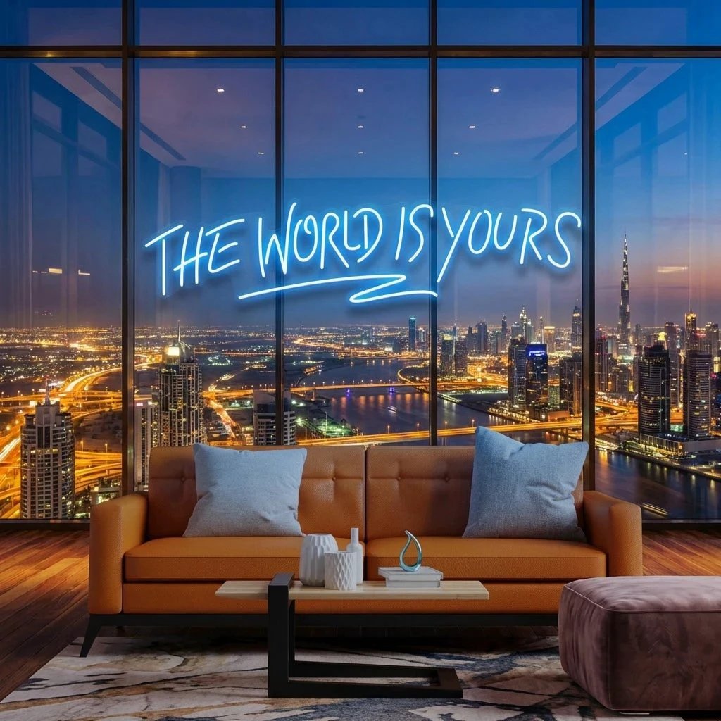 The World Is Yours Led Neon Sign Light - Upbeat Your Life