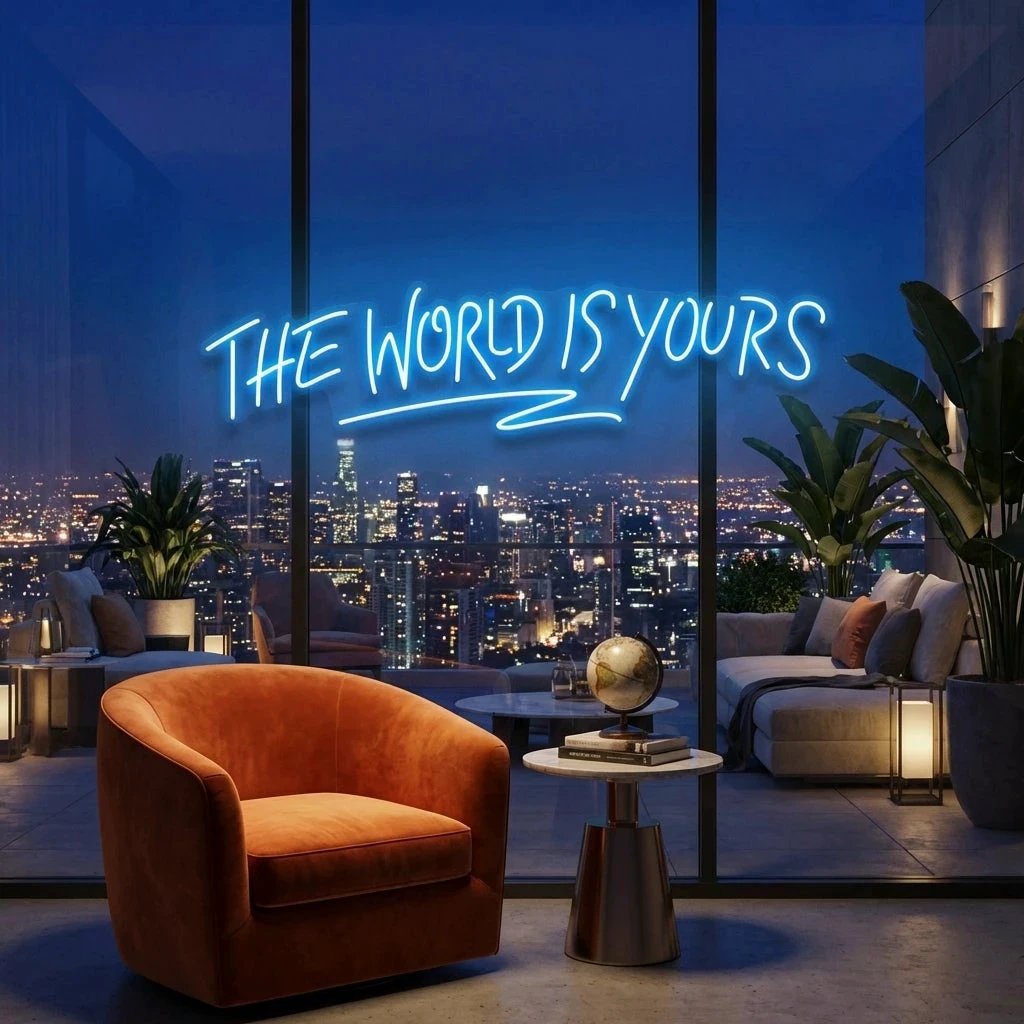 The World Is Yours Led Neon Sign Light - Upbeat Your Life