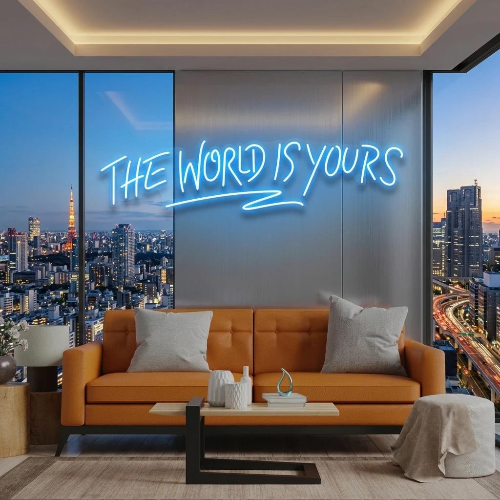 The World Is Yours Led Neon Sign Light - Upbeat Your Life
