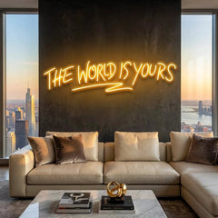 The World Is Yours Led Neon Sign Light - Upbeat Your Life