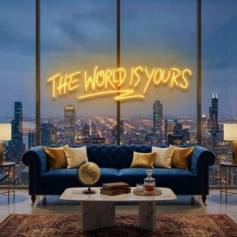 The World Is Yours Led Neon Sign Light - Upbeat Your Life