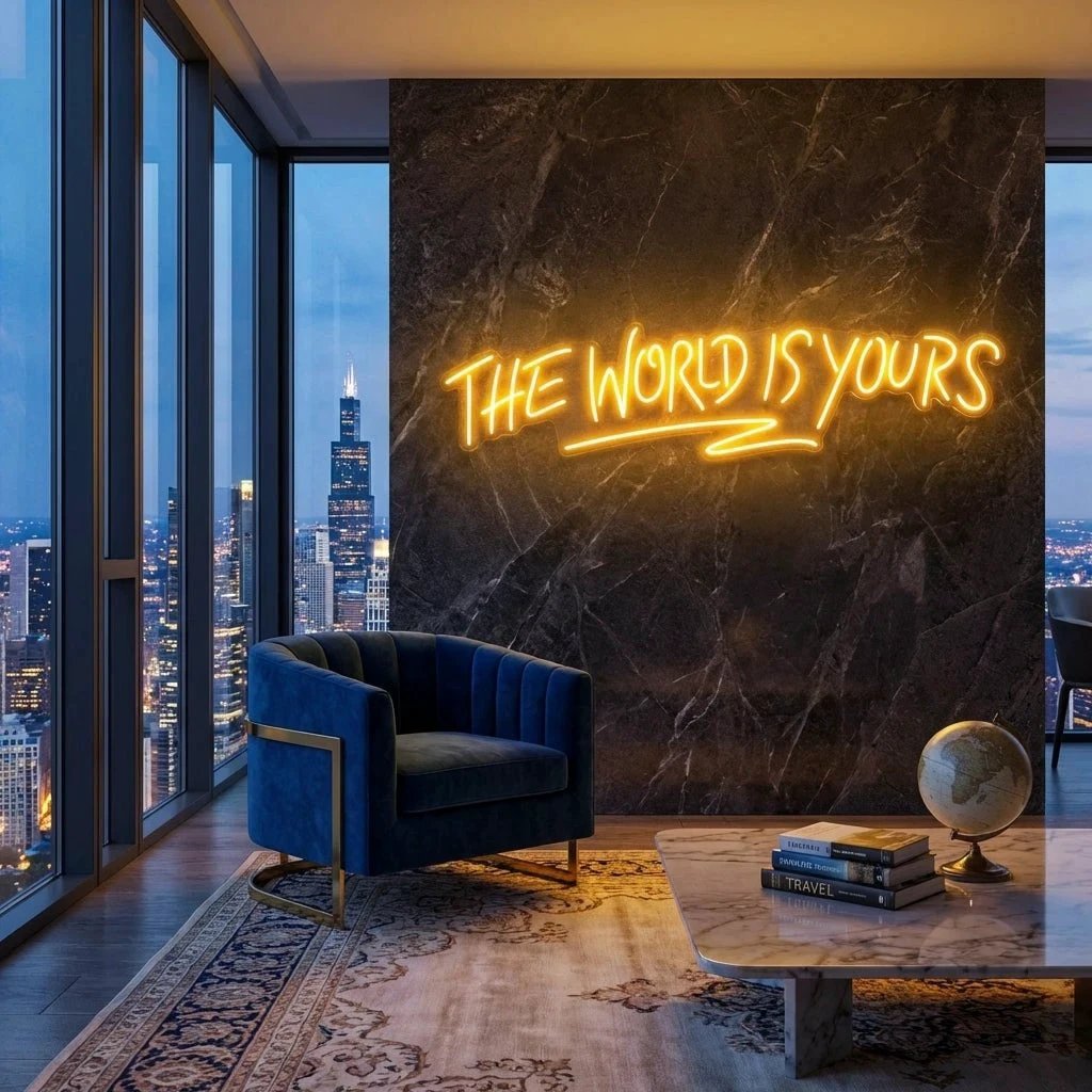 The World Is Yours Led Neon Sign Light - Upbeat Your Life