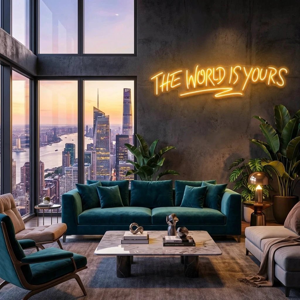 The World Is Yours Led Neon Sign Light - Upbeat Your Life