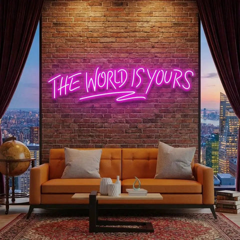 The World Is Yours Led Neon Sign Light - Upbeat Your Life