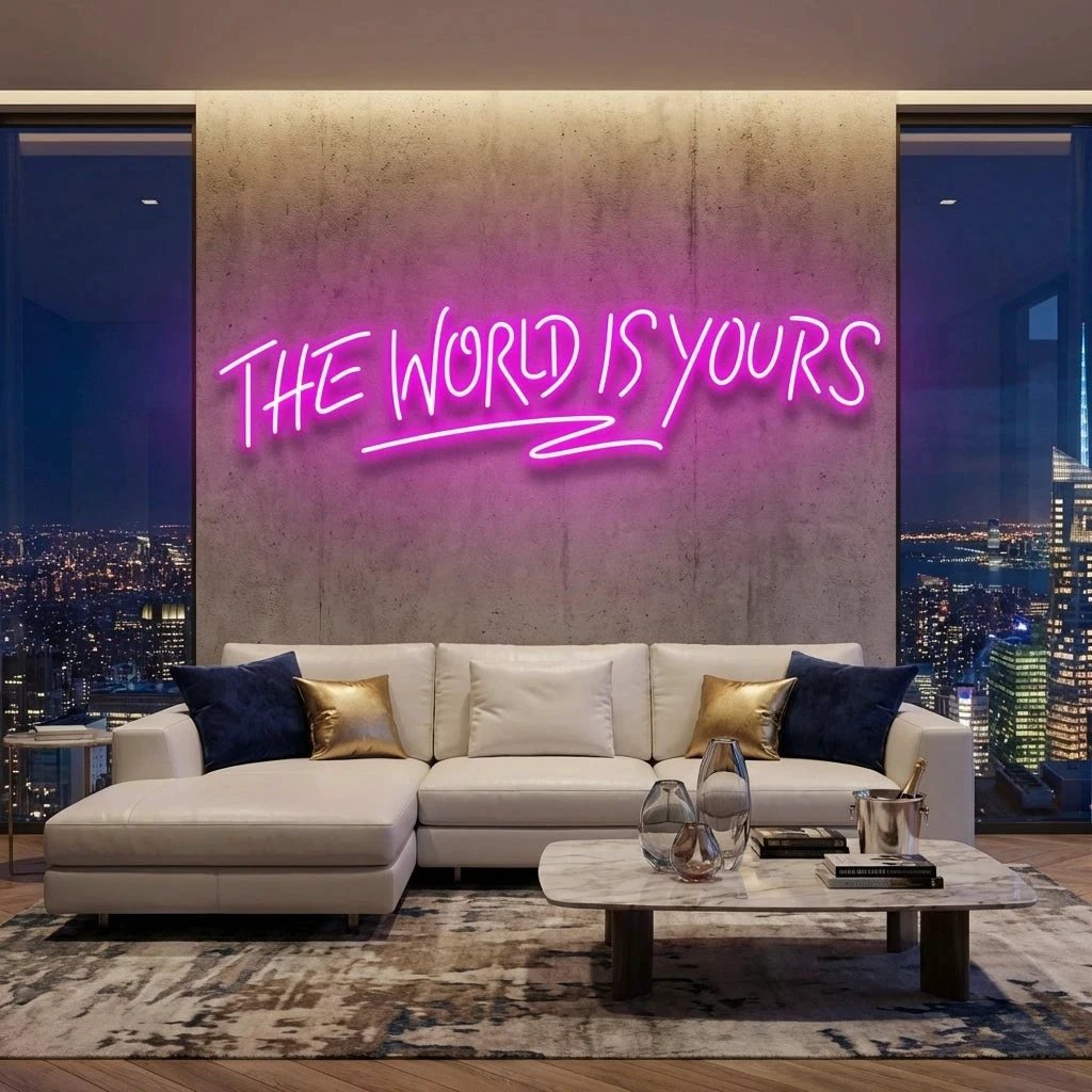 The World Is Yours Led Neon Sign Light - Upbeat Your Life