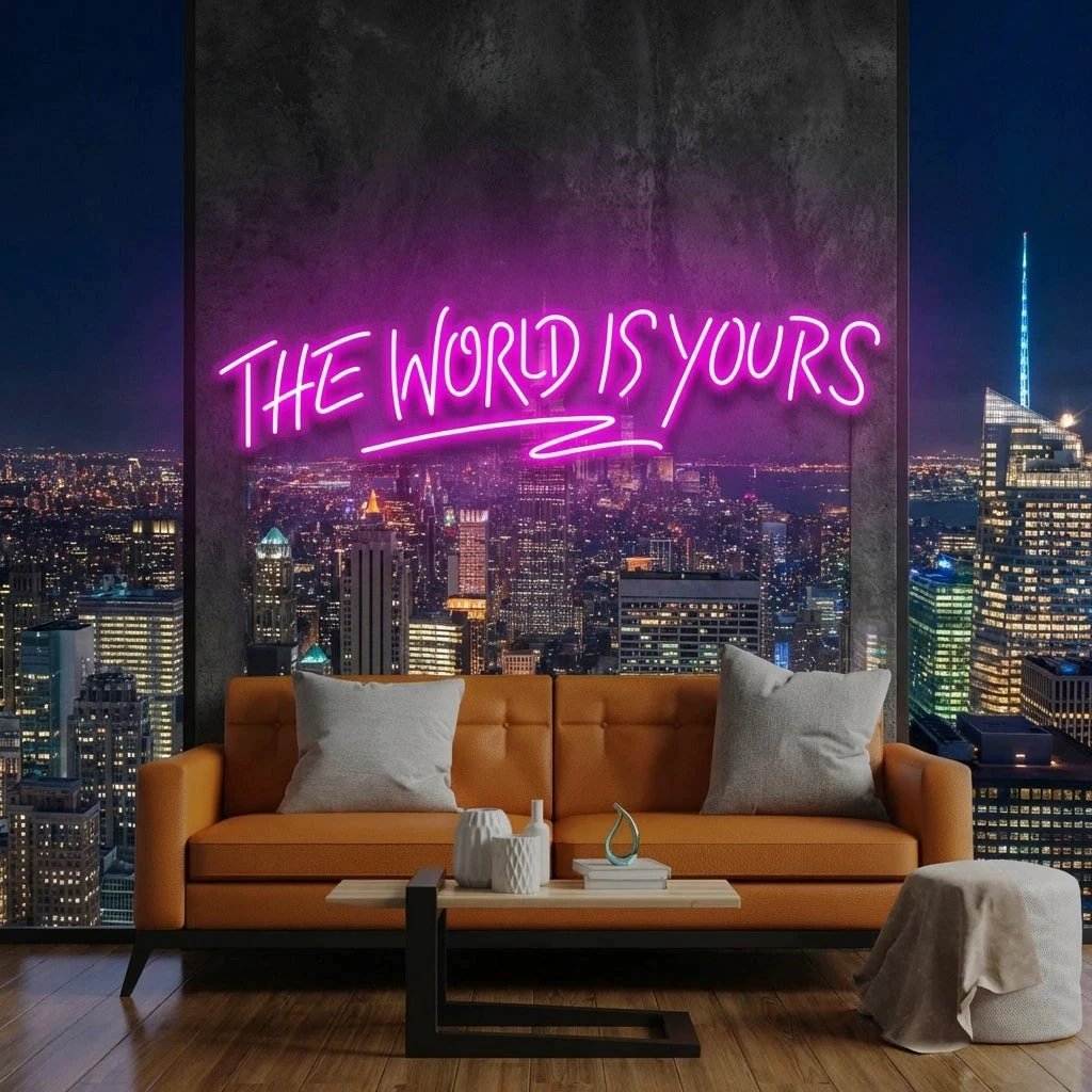 The World Is Yours Led Neon Sign Light - Upbeat Your Life