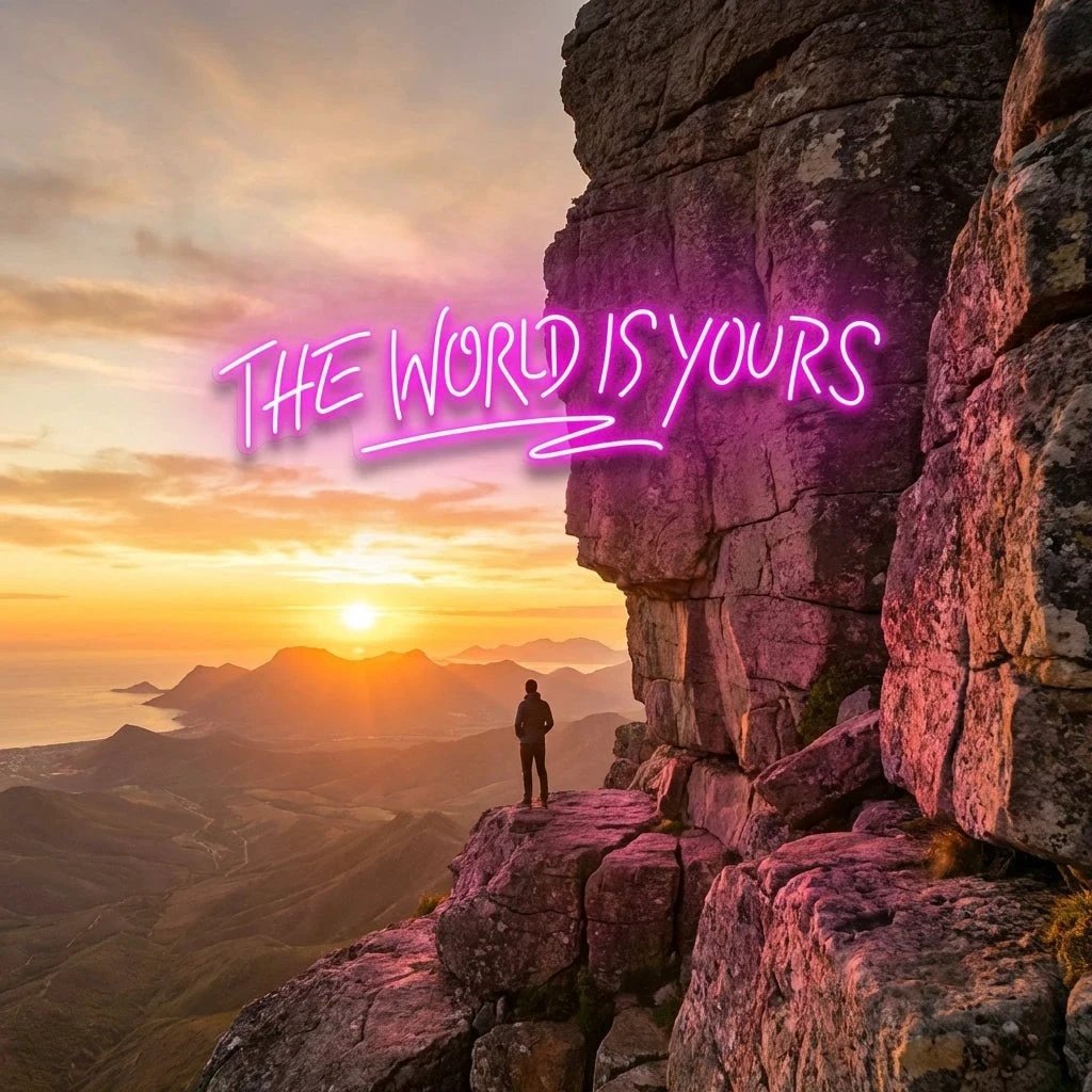 The World Is Yours Led Neon Sign Light - Upbeat Your Life