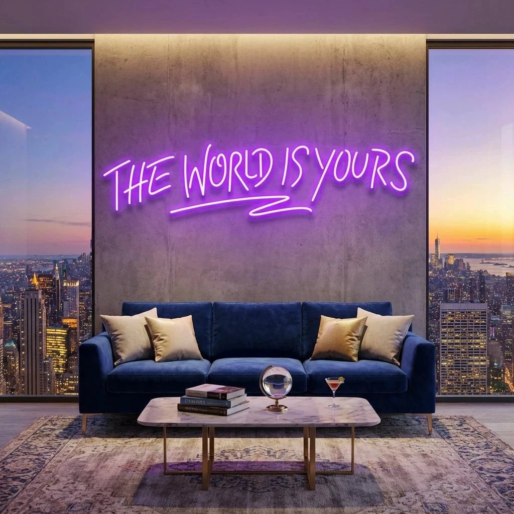 The World Is Yours Led Neon Sign Light - Upbeat Your Life