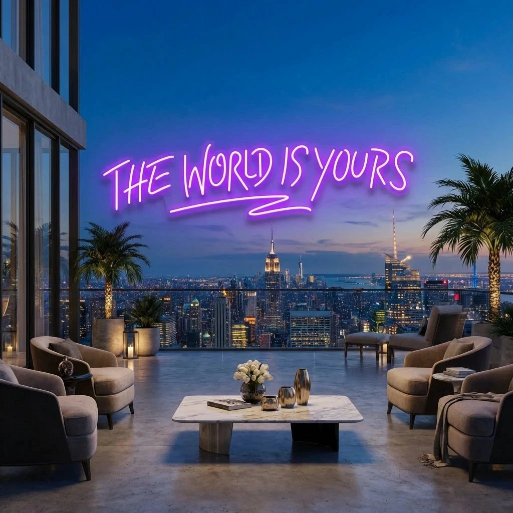 The World Is Yours Led Neon Sign Light - Upbeat Your Life