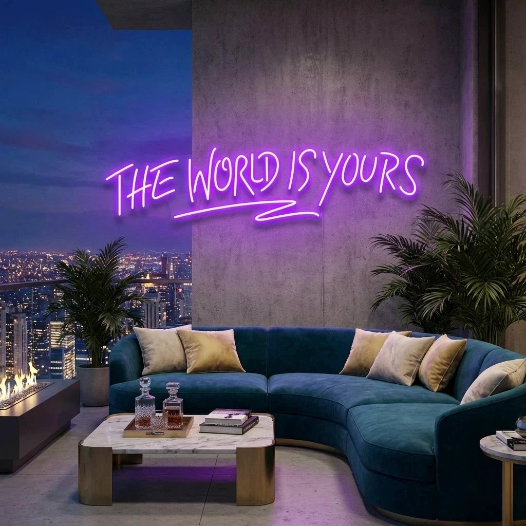 The World Is Yours Led Neon Sign Light - Upbeat Your Life