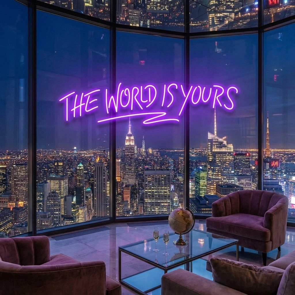 The World Is Yours Led Neon Sign Light - Upbeat Your Life
