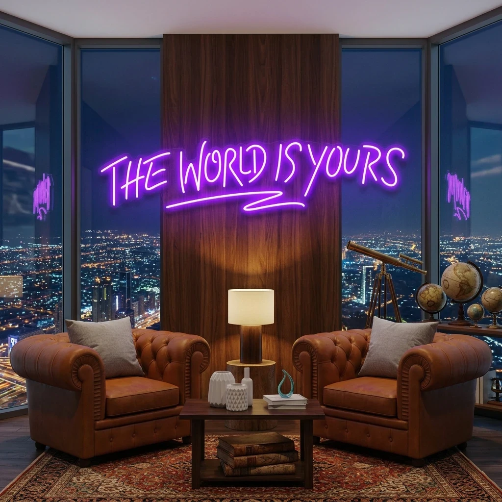 The World Is Yours Led Neon Sign Light - Upbeat Your Life
