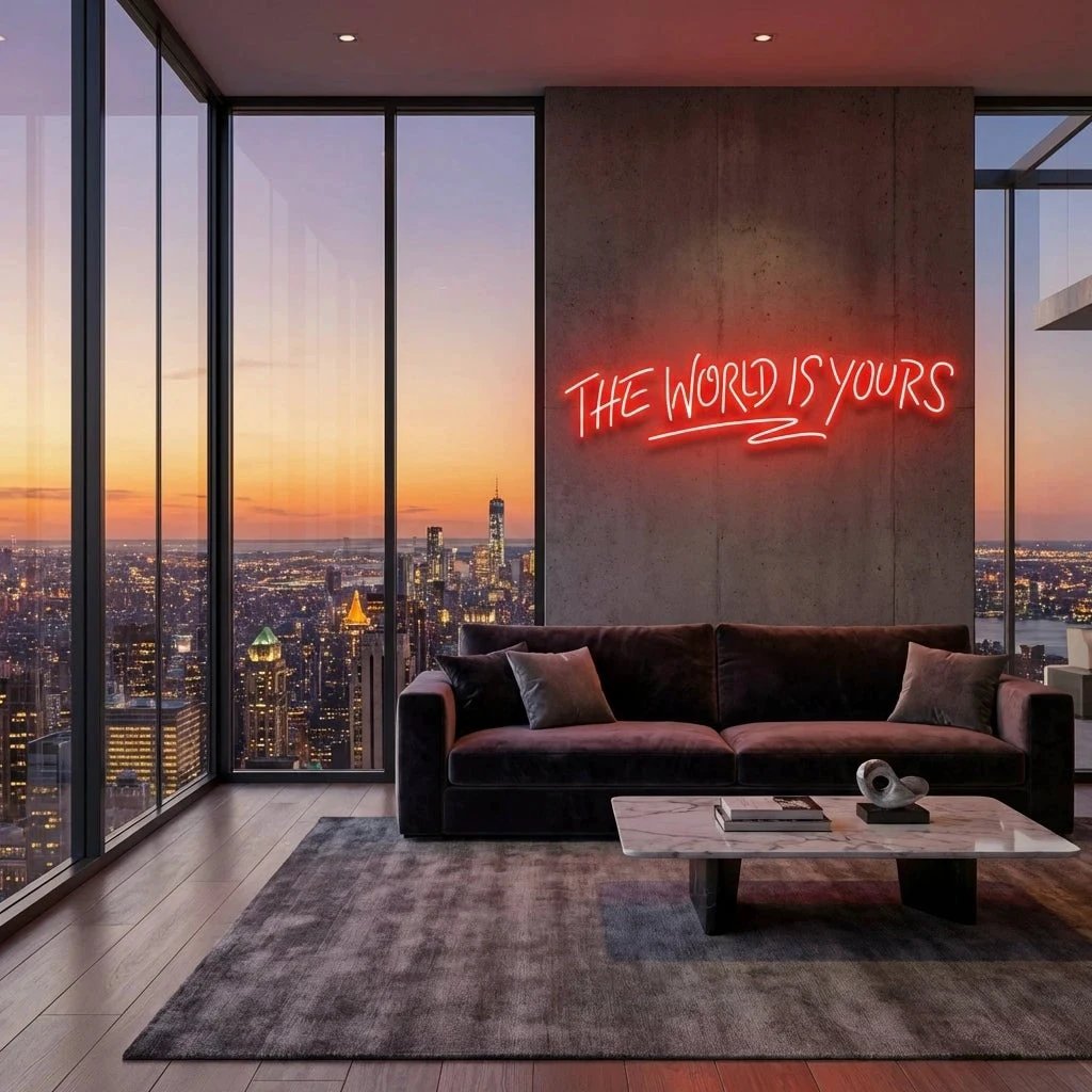 The World Is Yours Led Neon Sign Light - Upbeat Your Life