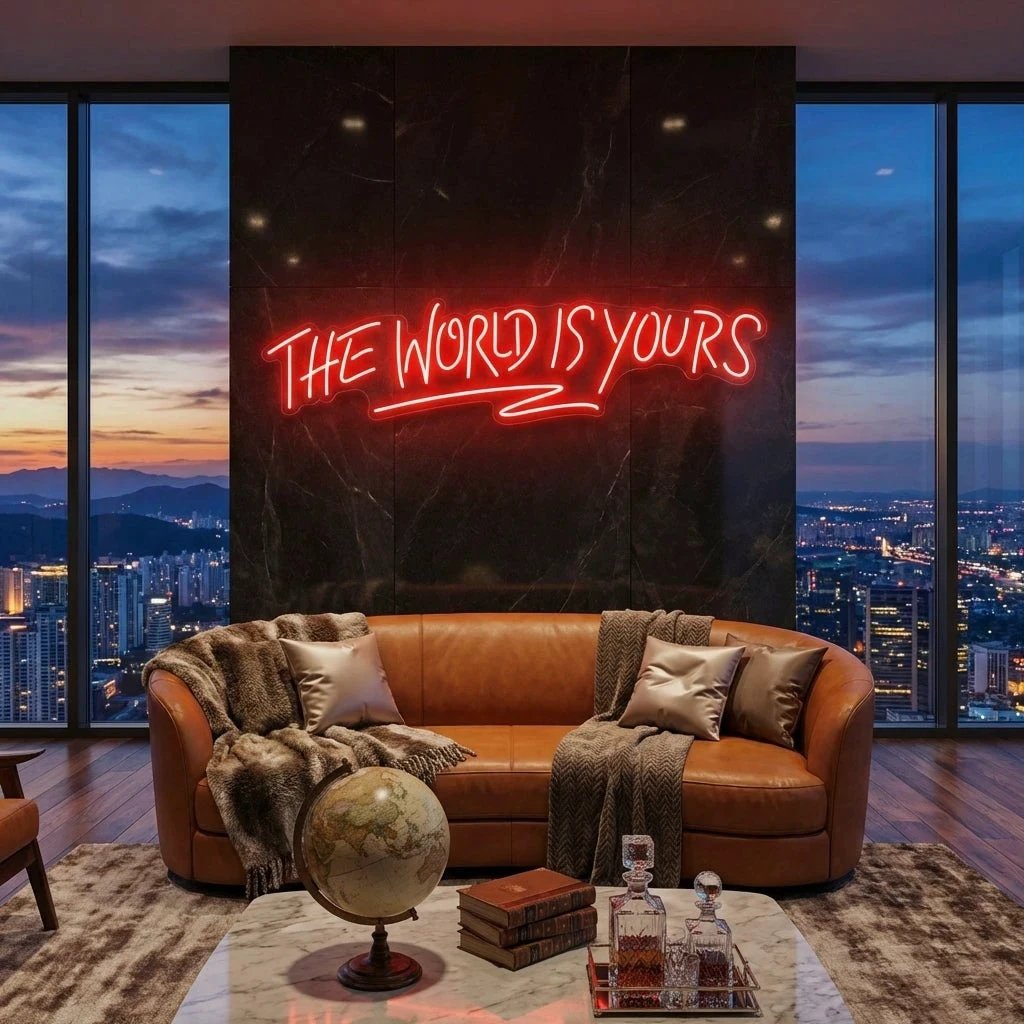 The World Is Yours Led Neon Sign Light - Upbeat Your Life