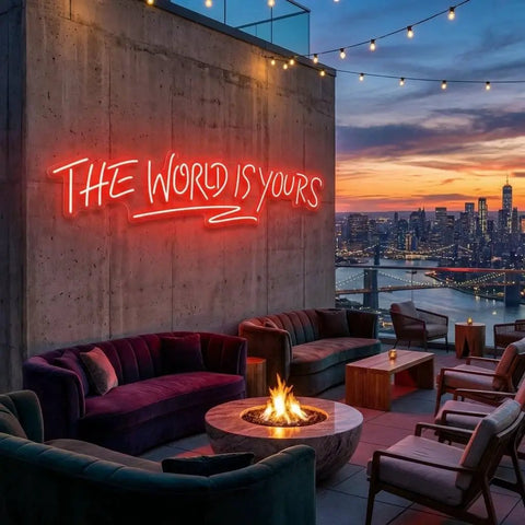 The World Is Yours Led Neon Sign Light - Upbeat Your Life