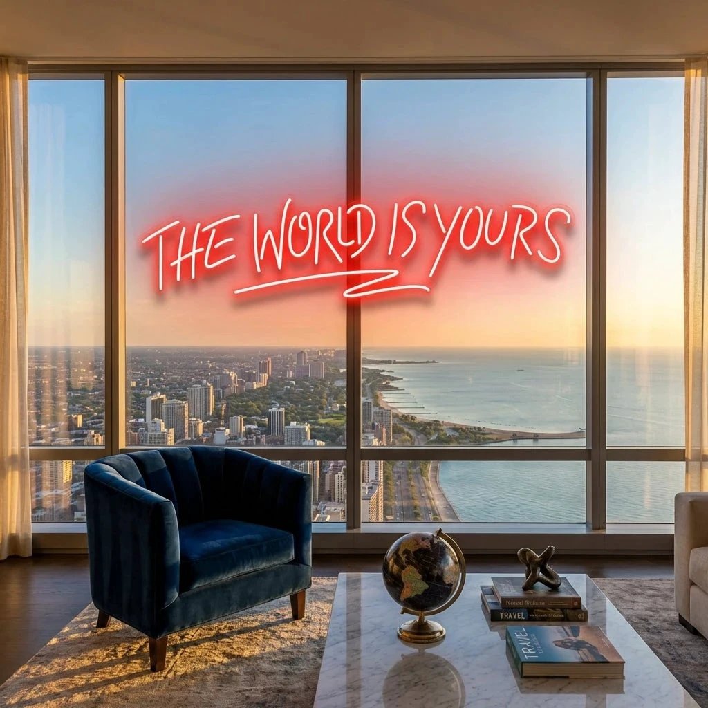 The World Is Yours Led Neon Sign Light - Upbeat Your Life