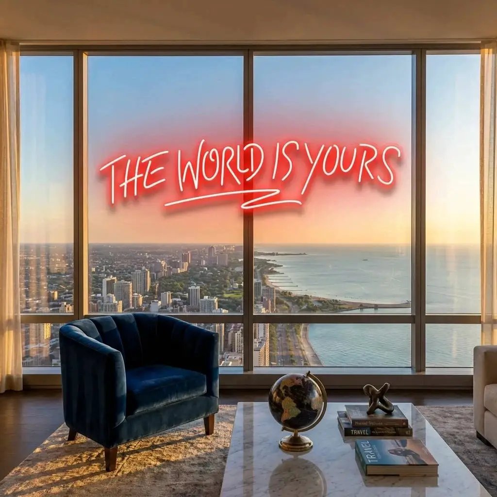 The World Is Yours Led Neon Sign Light - Upbeat Your Life – Red – view 50