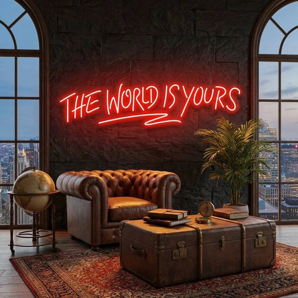 The World Is Yours Led Neon Sign Light - Upbeat Your Life
